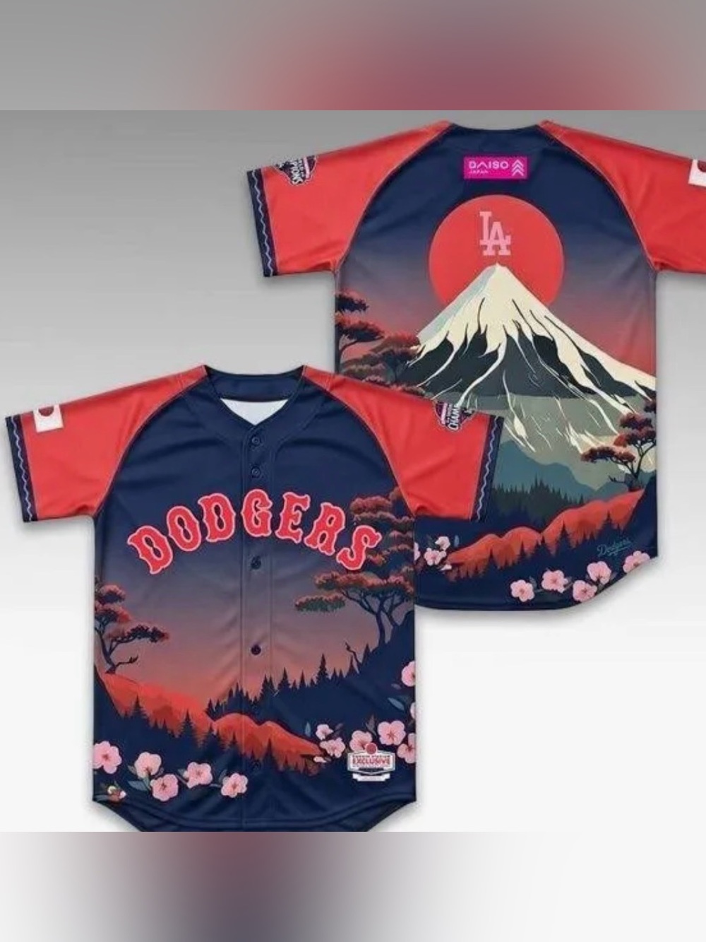 Los Angeles Dodgers Kids Navy & Red Scenic Baseball Jersey